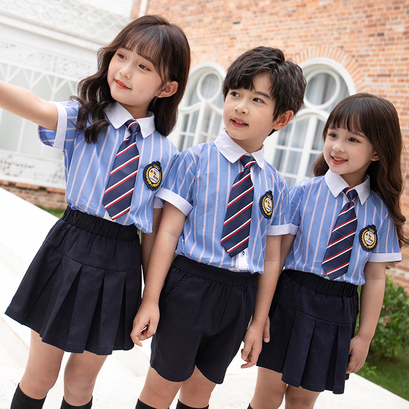 School uniforms for elementary school students in summer Inn-style children's class clothes