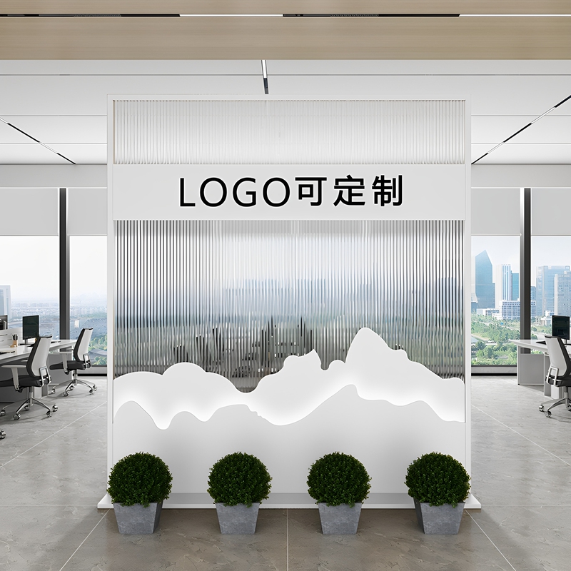 Modern Minimalist Office Wrought Iron Partition Screen Image Wall Decoration Movable Front Desk Background Wall Hollow Partition