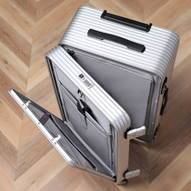 Dream Side Open Suitcase Woman Full Aluminum Magnesium Alloy Business Pull Bar Box Men Front Opening Metal Large Capacity Suitcase
