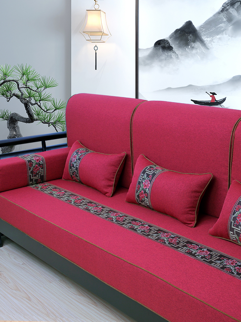 Custom jacquard Chinese style mahogany latex coconut palm sofa cushion hard cushion palm cushion inner core sponge arhat bed chaise longue