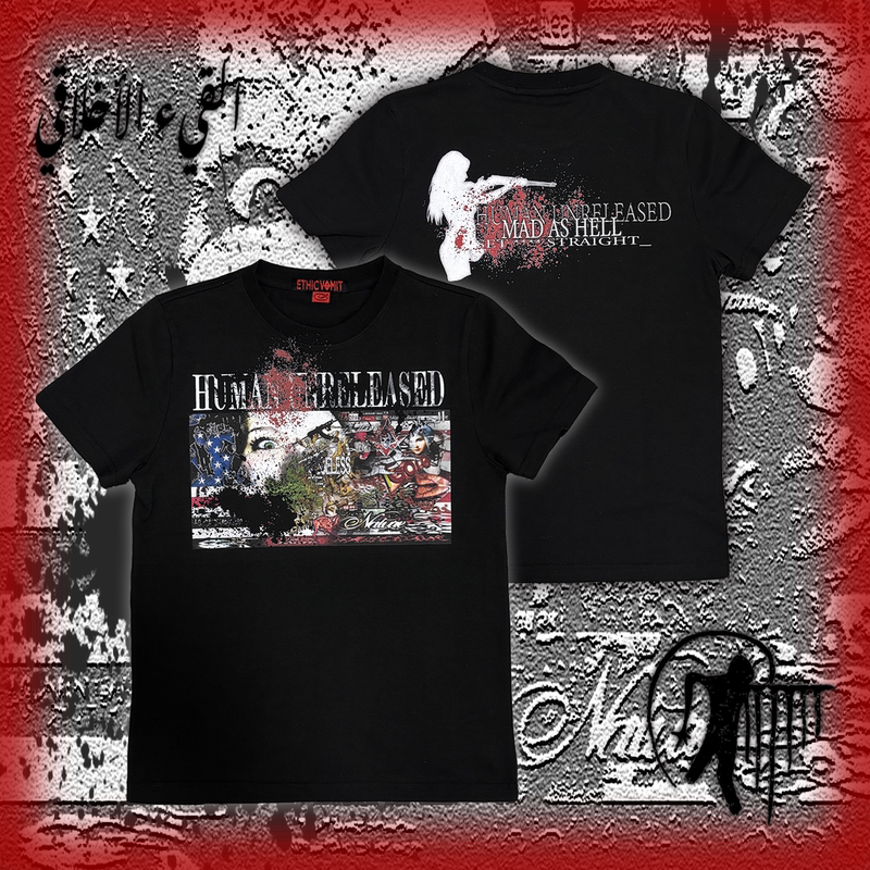 Ethicvomit Unfettered Humanity & American Past Visual Art Niche Parody 240g Heavyweight Short Sleeve T-Shirt Ethicvomit Unfettered Humanity & American Past Visual Art Niche Parody 240g Heavyweight Short Sleeve T-Shirt