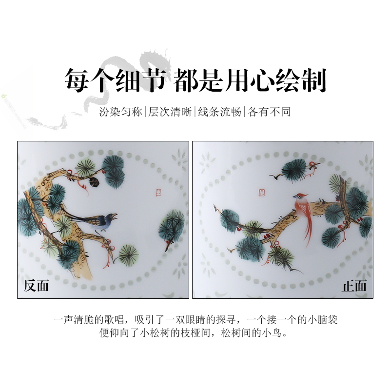 Jingdezhen office and exquisite blue and white porcelain cup business of household of Chinese style hand draw a single flap of make tea cup"
