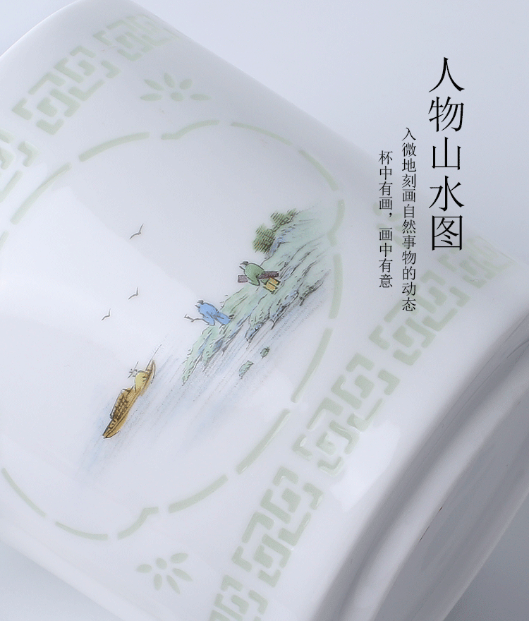 Jingdezhen office and exquisite blue and white porcelain cup business of household of Chinese style hand draw a single flap of make tea cup"