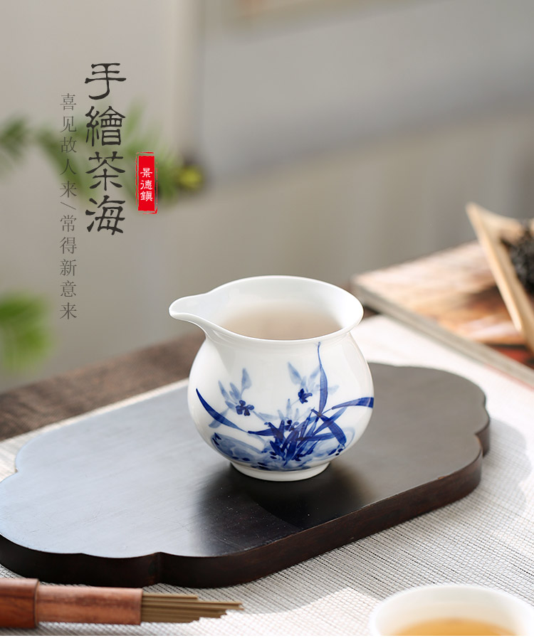 Jingdezhen up the fire which ceramic hand - made household utensils accessories fair keller of blue and white porcelain tea sea points