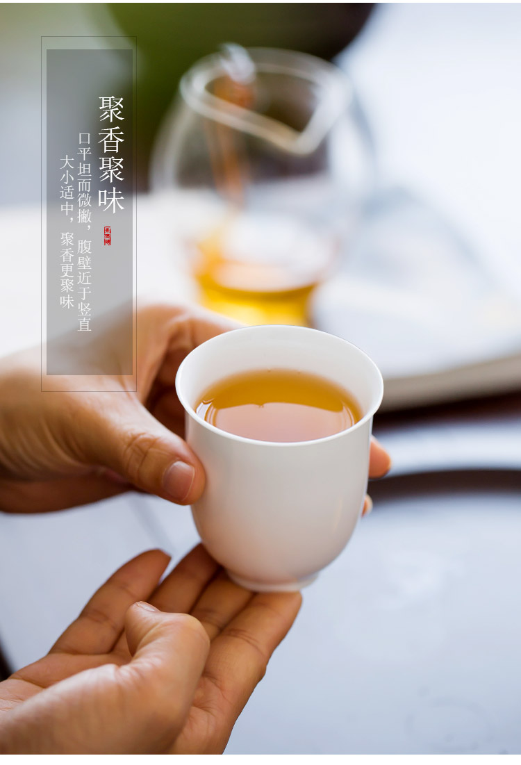 Jingdezhen up the fire which white porcelain ceramic one large single sample tea cup only kongfu master cup of tea