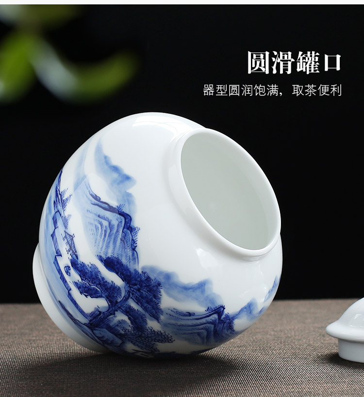 Jingdezhen up the fire which hand - made scenery of blue and white porcelain tea pot large general ceramic pot seal