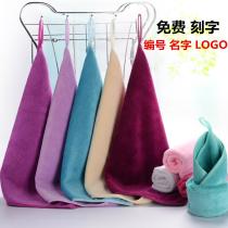 Soft hook with kindergarten towel number Absorbent face wash special name Children wipe hand embroidered baby number