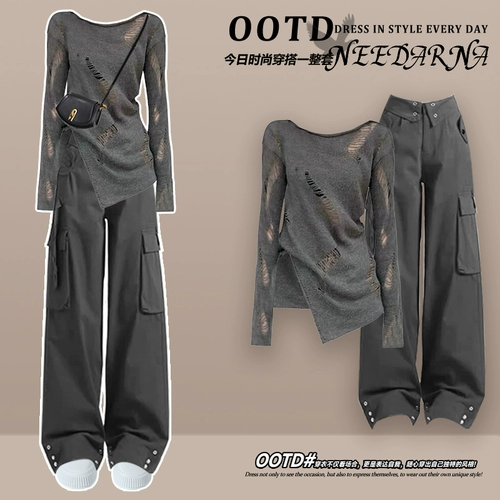 Осенний наряд контрастного цвета, классный и крутой комбинезон для девочек, костюм для женщин, новый осенний наряд 2025 года с полным комплектом