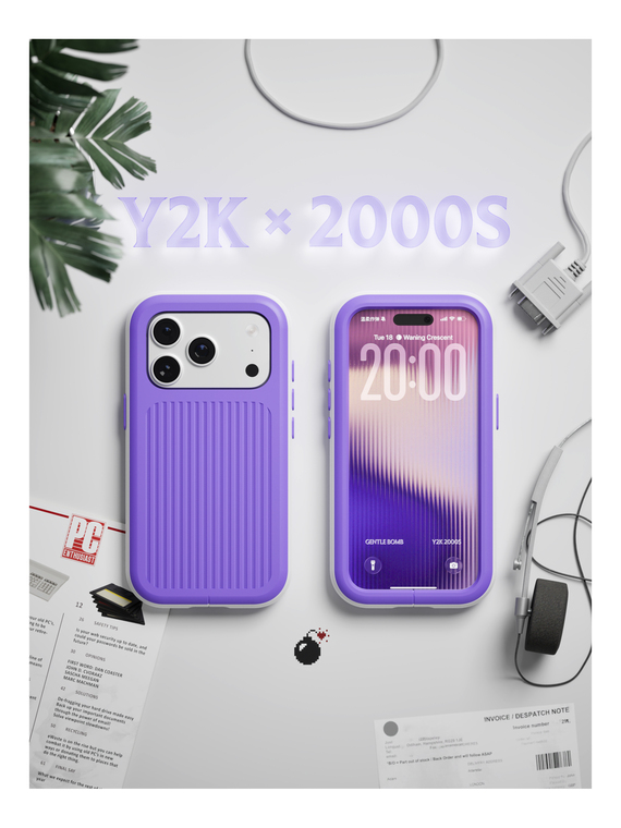 GENTLE BOMB Y2K Gradient Wave Contrast Frame MagSafe iPhone Case