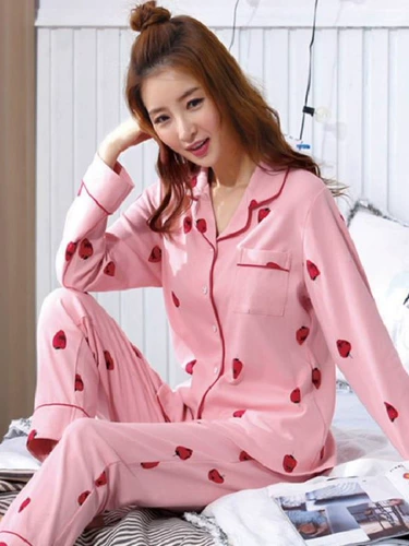 Демисезонная пижама, милый лонгслив, весенний послеродовой комплект, в корейском стиле, большой размер