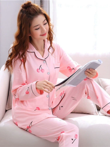 Демисезонная пижама, милый лонгслив, весенний послеродовой комплект, в корейском стиле, большой размер