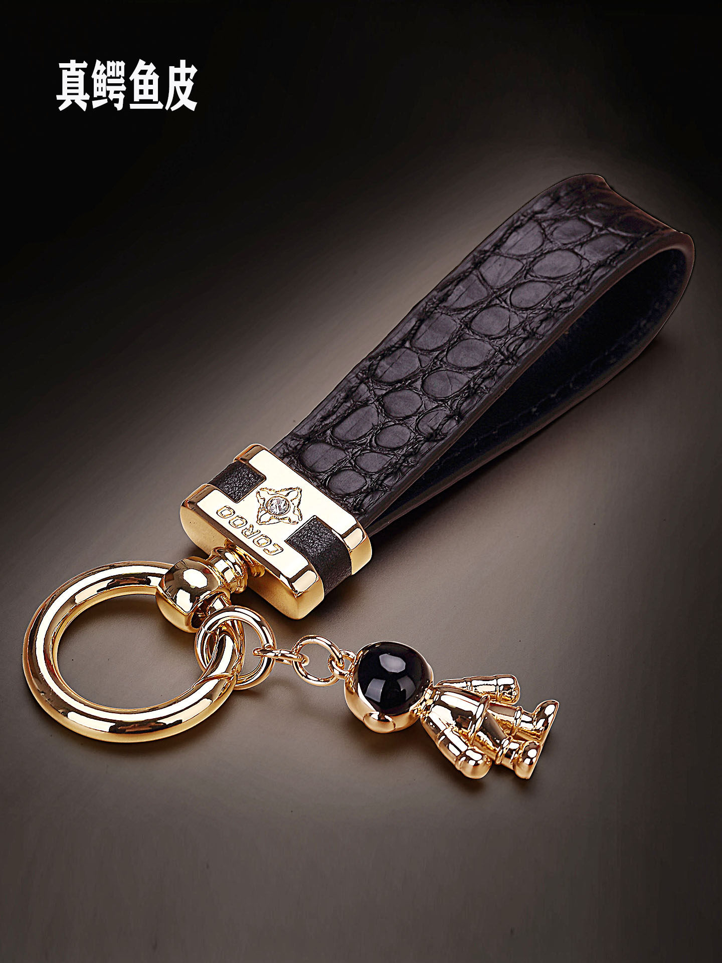 Car Keychain for Men, High-End Car Key Pendant, Crocodile Leather Key Chain, Personalized, Simple, Exquisite, Trendy for Women