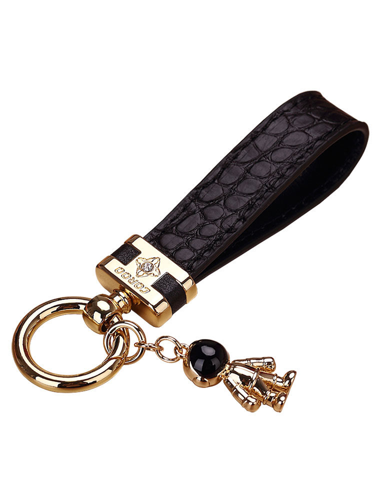 Car Keychain for Men, High-End Car Key Pendant, Crocodile Leather Key Chain, Personalized, Simple, Exquisite, Trendy for Women