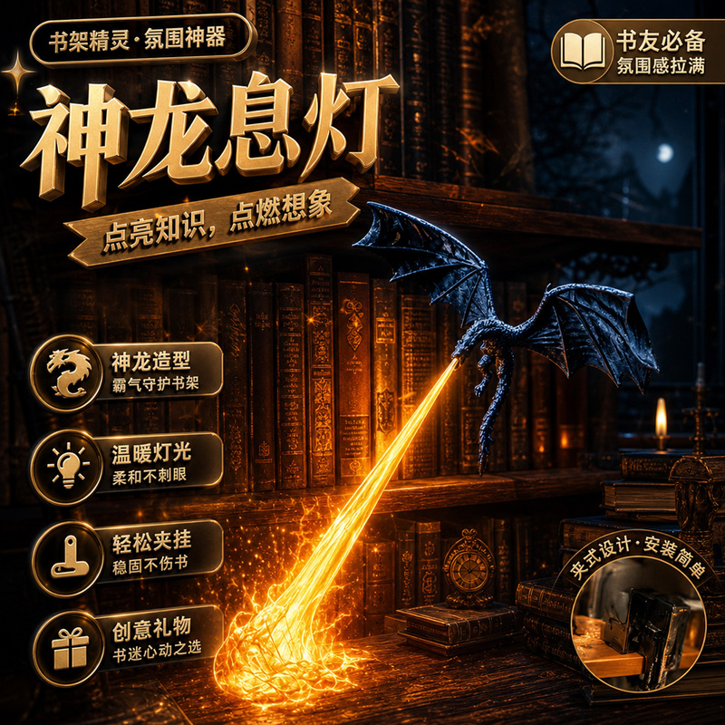 Dragon Breath Lamp Model Ornament, Game of Thrones Internet Celebrity Style, Children's Light-Up Toy, 3D Printed Fire-Spewing Night Light