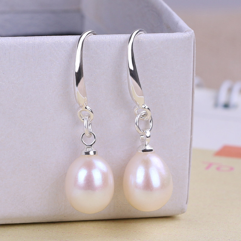 Yao You beauty natural freshwater pearl S925 sterling silver earrings female Korean temperament drop earrings fashion simple girlfriends with the same