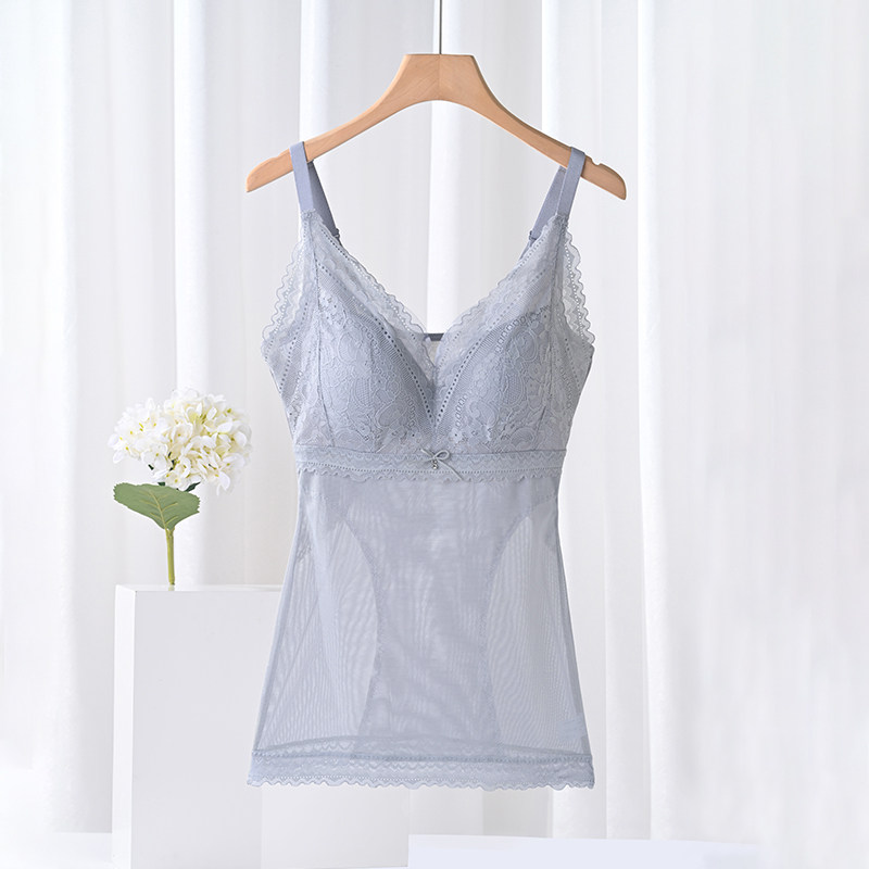 Harness Vest Female inner lap Summer ultrathin with chest cushion Unworn bra Beauty back Long version No steel ring bra