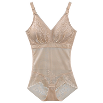 Sling one-piece body-shaping garment summer thin belly-control belt chest pad integrated v-neck corset body-shaping underwear for women