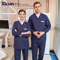 Тибетский синий плюс розовый край (леди с длинным рукавом) Полиэфирный хлопок