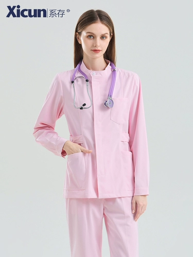 系存 Элитная летняя униформа медсестры, лонгслив для работы, раздельный комплект, короткий рукав, для салонов красоты