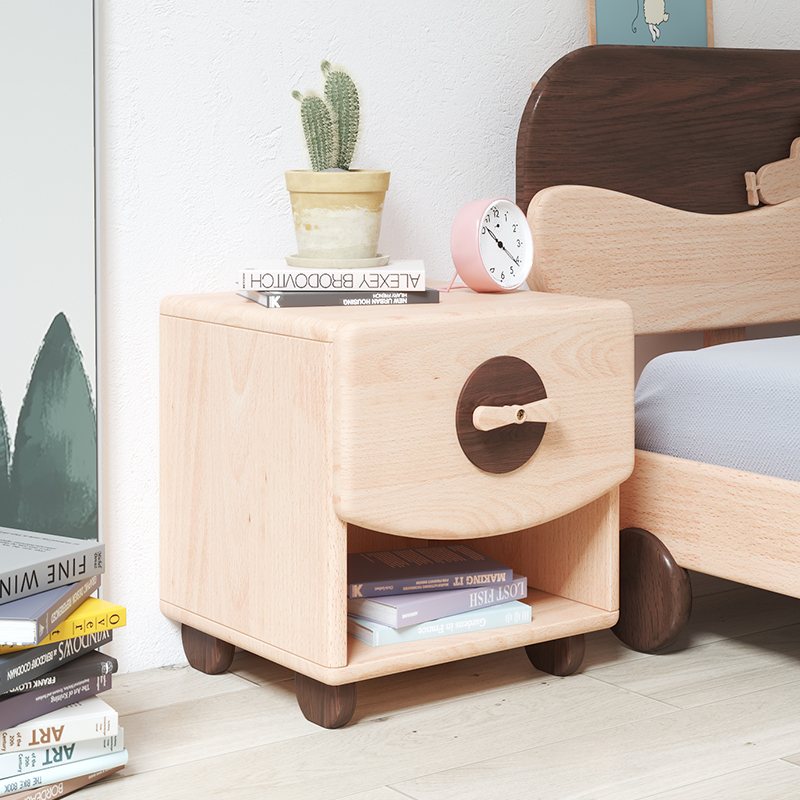 Carpenter Living Children's bed head cabinet Cartoon Bucket Cabinet Containing Cabinet Creative Solid Wood Containing Cabinet Girl Children's house innate