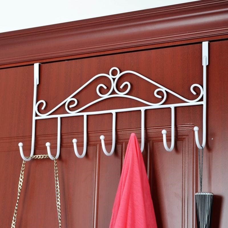 Stainless iron coat hook Telescopic folding door rear hook nail-free incognito creative bedroom radiator door hanger