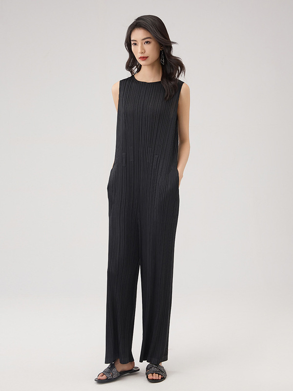 Factory Direct Supply Sleeveless Jumpsuit Summer New Style Casual Loose Slimming Pullover High Waist Age-Reducing Women's Clothing