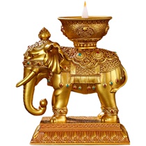 Rechargeable LED Elephant Bao Buddha Light Electronic Butter Light Long Light Home Candle Holder Tibetan Ghee Lamp Holder