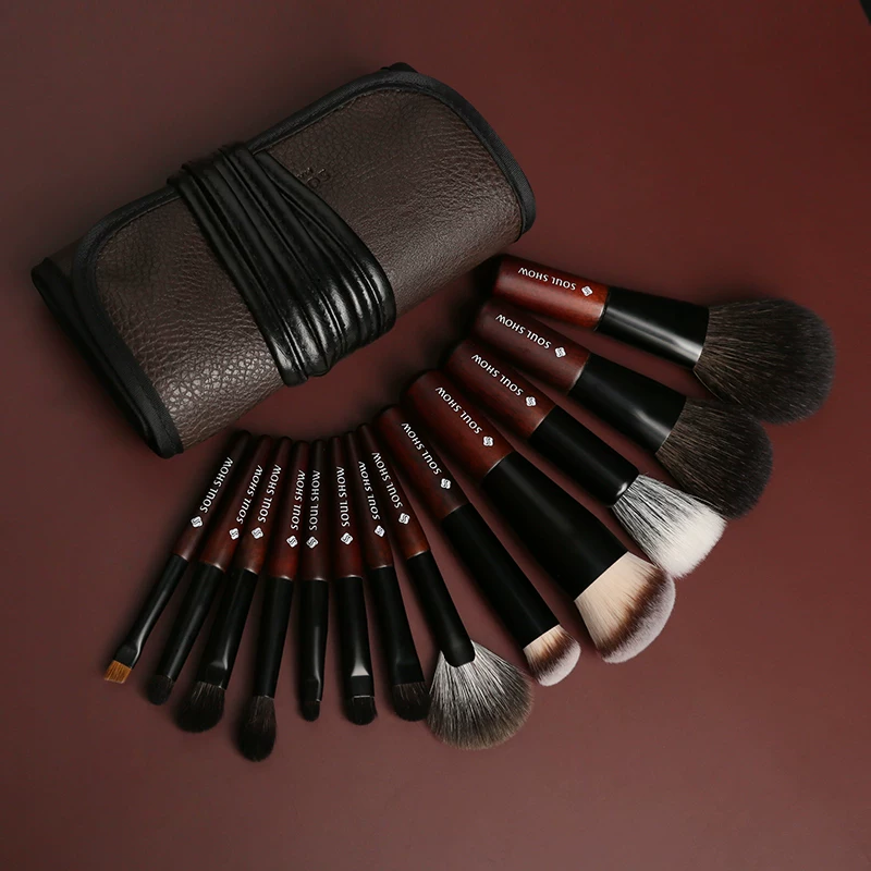 Сольшау Шуэрсхью полный набор профессионального brushes для ухода за шерстью животных реальная шерсть портативный набор для новичков макияжа