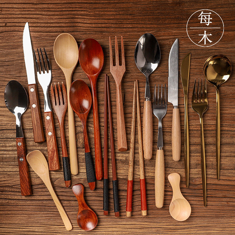 Gourmet Photo Props Swing Pieces Retro Style chopsticks Chopsticks Chopsticks confortable Knife Photography Pendulum shooting Background Ornament Cutlery