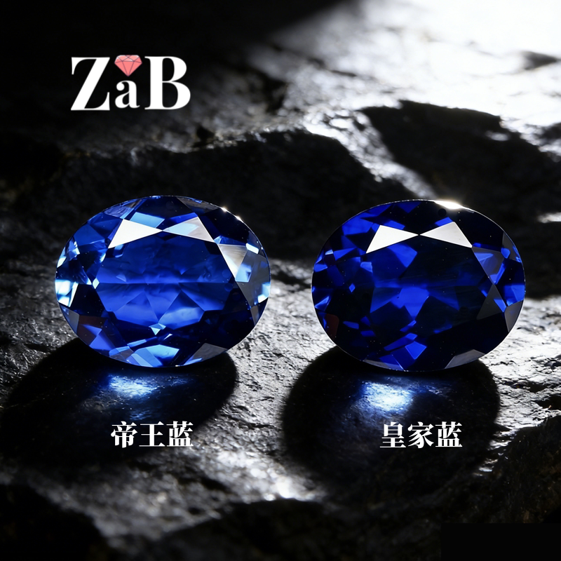 養殖サファイア、精巧にカットされた人気のオーバルサファイア、コランダム宝石、高輝きと透明度を誇るサファイアカボション