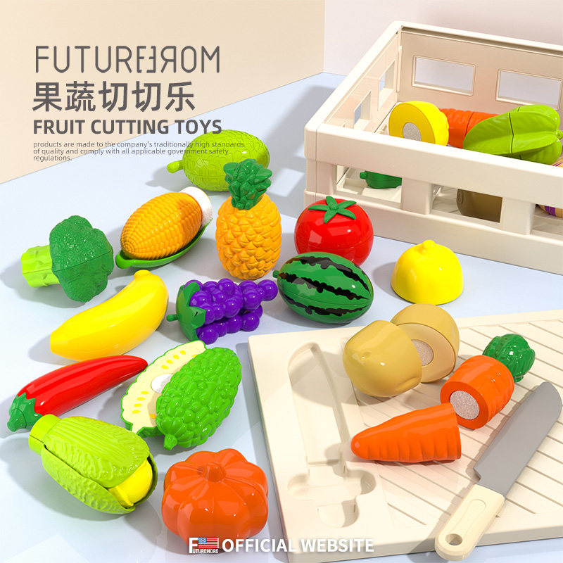 Futuremore children's fruit cutting simulation toy baby girl plays a family wine kitchen vegetable cutting music set