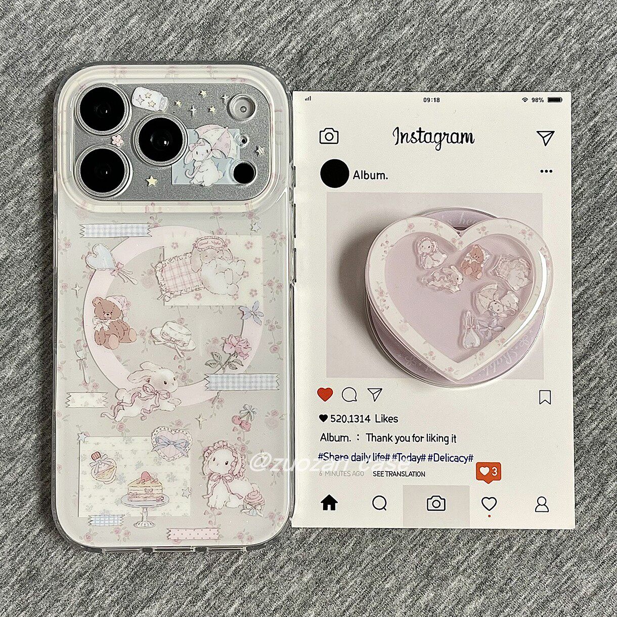 磁吸ins韩风清新玫瑰花卡通熊兔适用苹果17promax手机保护壳iphone16pro新款15带支架14双层13女17全包防摔保护套