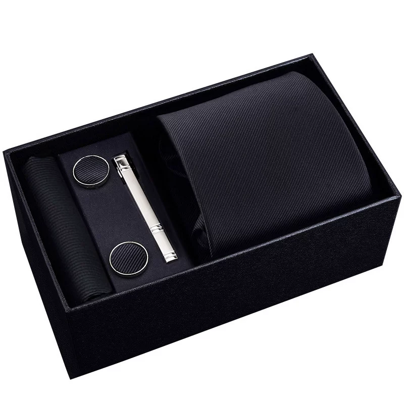 Gift box, classic suit jacket, black red tie