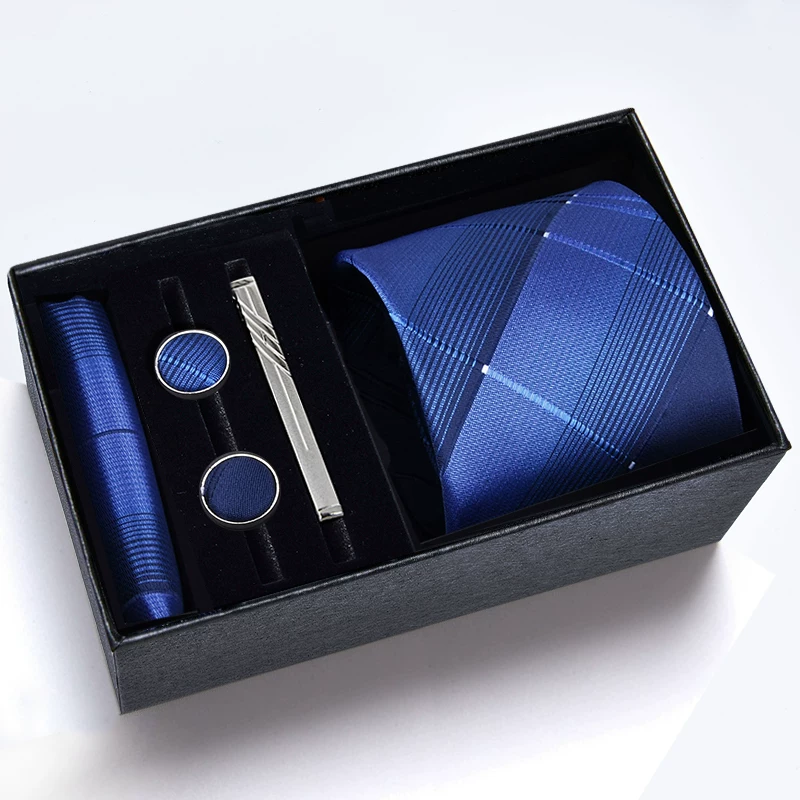 Gift box, classic suit jacket, black red tie