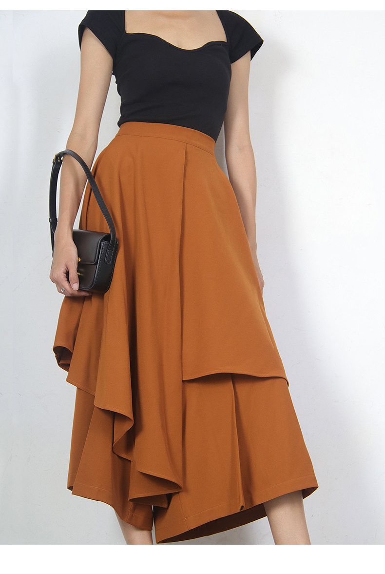 Women's Mid-Length Layered Ruffle Irregular Skirt 4