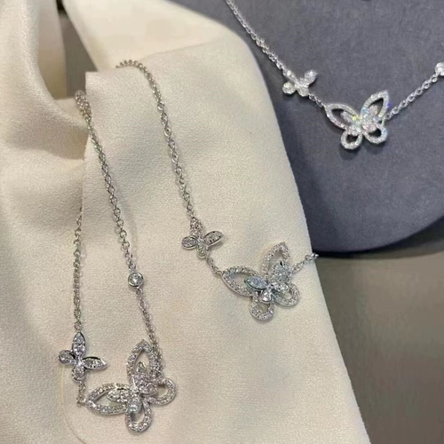 Модный бриллиантовый аксессуар, серебро 925 пробы, легкий роскошный стиль, изысканный стиль