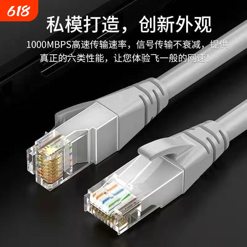 Cat6 Gigabit High-Speed Network Cable for Home Computer Broadband Set-Top Boxes, Unshielded 8-Core Twisted Pair Engineering Patch Cord