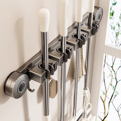 Punch-free Powerful Suction Cup Mop Wall Hanging Clip Toilet Storage Rack Toilet Bathroom Storage Rack Handy Gadget