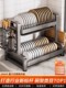 Stainless steel dish storage rack room storage rack multi-function household countertop drain bowl rack put bowl plate chopstick cabinet