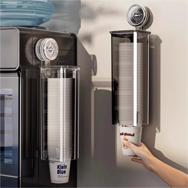 Suction cup disposable paper cup collector wall-mounted