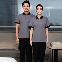 Футболка для очистки лацката с короткими рукавами серая + черные брюки