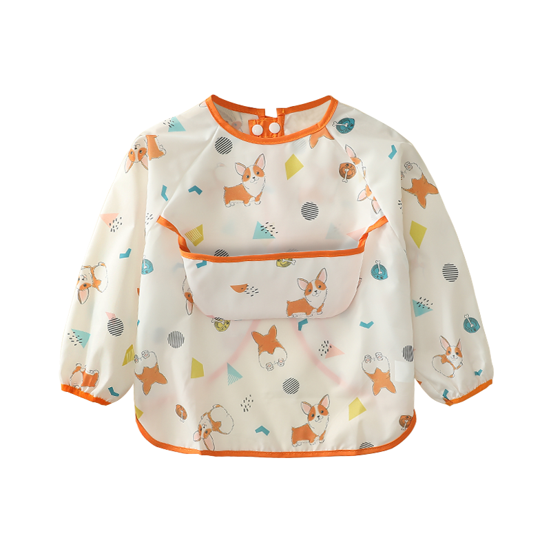 Baby eating waterproof autumn and winter long-sleeved coveralls for babies