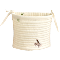 Crib storage hanging bag baby diaper bedside storage bag spliced ​​bed fence pure cotton storage bag