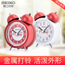 SEIKO Japan SEIKO Coca-Cola metal mechanical bell bedroom children silent snooze night light small alarm clock