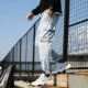 Quần yếm nam Giày cao gót phiên bản Hàn Quốc của xu hướng thể thao hoang dã thể thao lỏng lẻo thương hiệu quần dài thẳng 9 điểm giản dị - Quần Harem