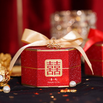 Morning knighthood Gold powder Hexagonal Sugar Box empty box Creative Wedding Sugar Box Wedding Sugar Box New Gift Box box
