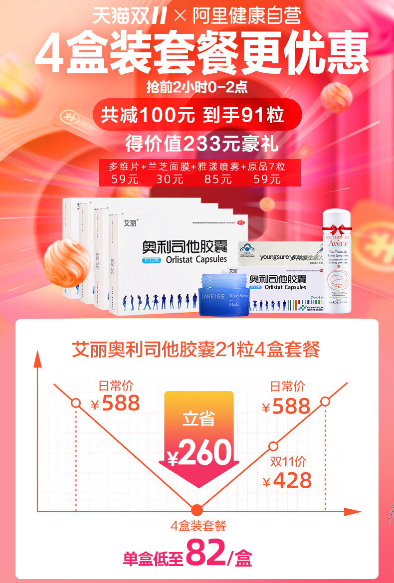 阿里官方直营 艾丽 奥利司他减脂排油胶囊 91粒 图2