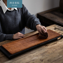 Four-house tea yard General residence heavy bamboo tea tray household small tea table kung fu tea set simple Japanese drainage tea Sea
