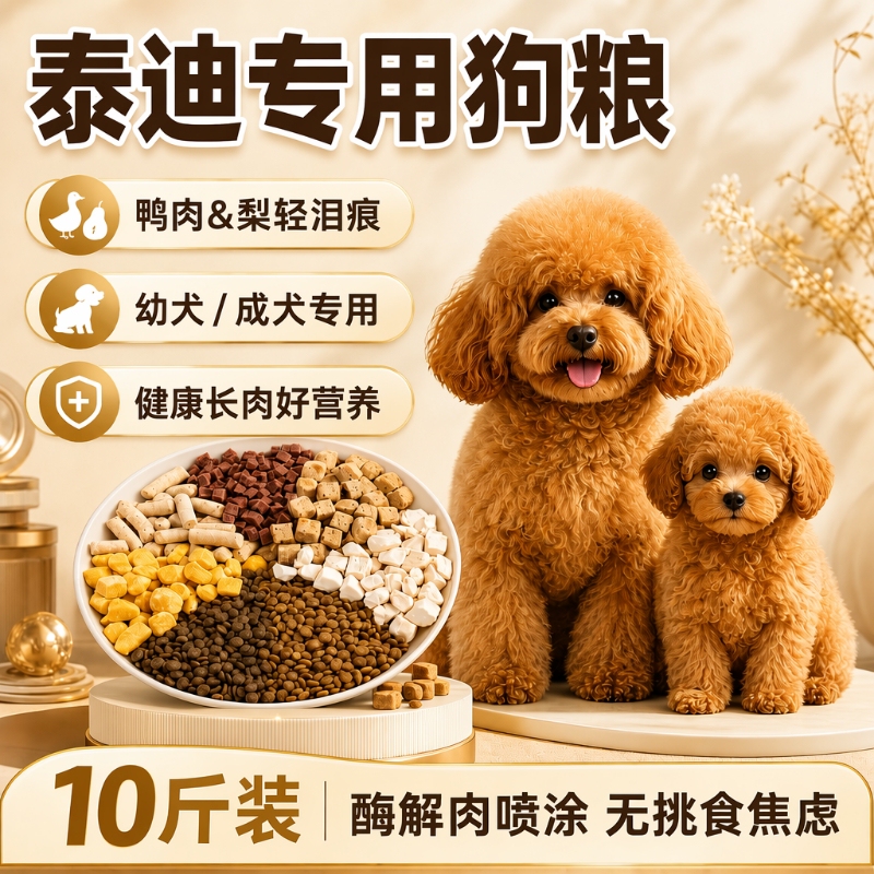 Teddy Special Dog Food 5kg Pack for Small Puppies, Gray Teddy, Poodle, Small Dogs, Freeze-Dried Natural Food for the Digestive System
