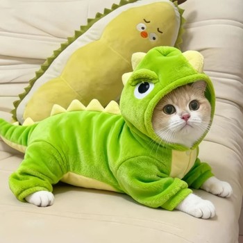 Pet dinosaur warm clothes cat clothes